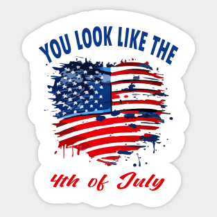 you look like the 4th of july Sticker